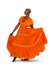 Tilly Ruffle Maxi Dress - Orange