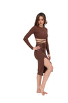 The Rib Edit Tie Top - Chocolate