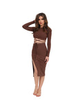 The Rib Edit Tie Top - Chocolate