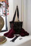 Canasto Chinchorro Basket Bag - Black / Wine