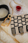 Geometric Beaded Clutch with Chain