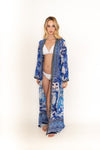 Blue/White Maxi Robe Duster