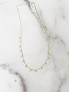 Gold Necklace with Dangling Crystals