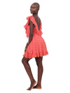 Lace Ruffle Dress - Coral