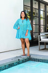 Blue Lace Coverup Dress