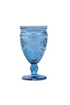 Blue Pressed Glass Wine Goblet