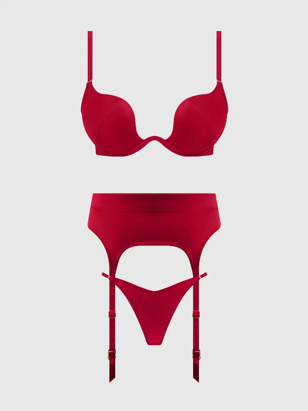 Brigeta Satin Deep Plunge Push Up Bra