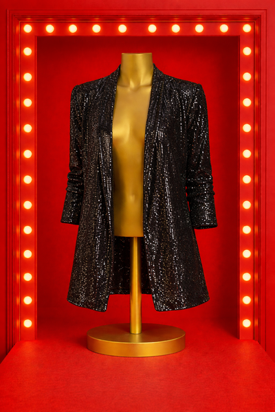 Sequin Blazer - Black