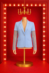 Rhinestone Sleeve Jacket - Baby Blue