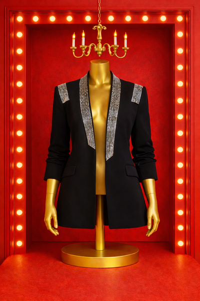 Rhinestone Trim Blazer