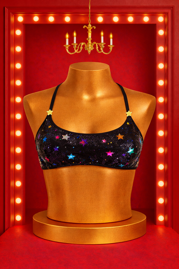 Sequin Stars Bikini Top
