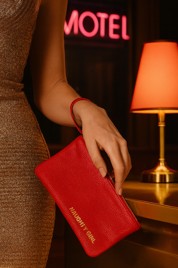 Red Leather Clutch