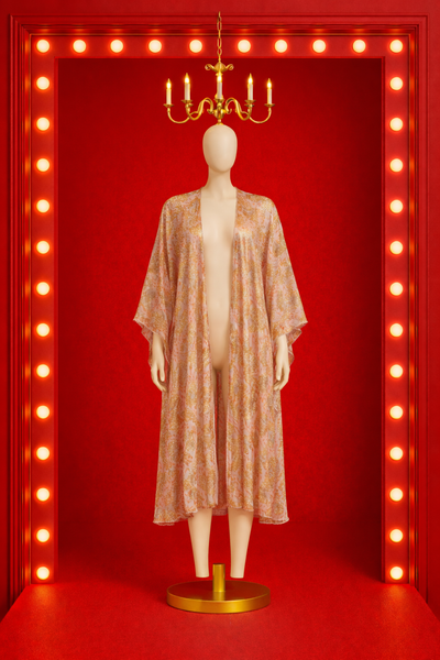 Brocade Kimono - Pink/Gold