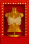 Gold Sparkle Tube Top with Straps