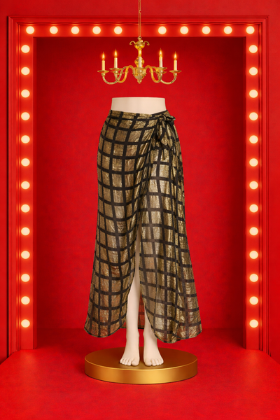 Venezia Wrap Skirt - Black and Gold