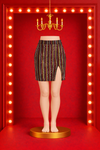 Sequin Multi Striped Mini Skirt