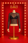 Stardust Sheer Blouse - Black