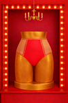 Bikini Bottoms with Gold Studs - Liquor Red