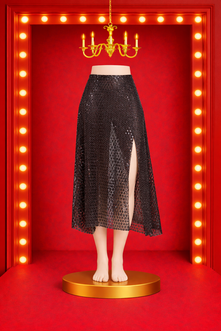 Sequin Kate Skirt - Black