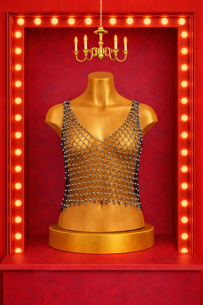 Sparkling Beaded Net Tank