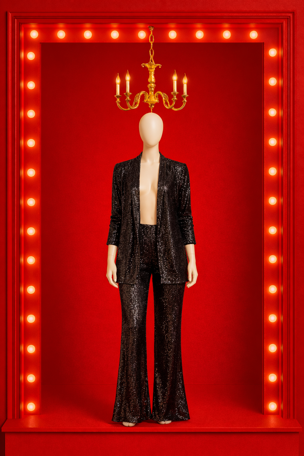 Sequin Embellished Pants Black