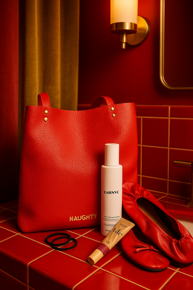 Red Leather Tote Bag