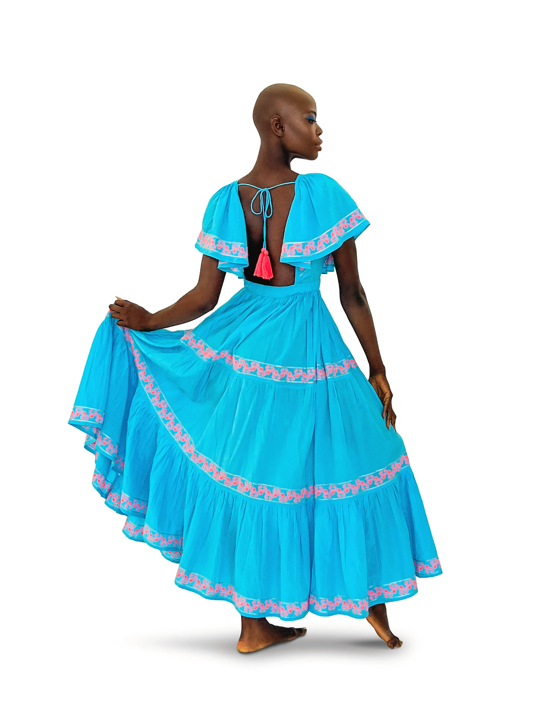 Tilly Ruffle Maxi Dress - Aqua