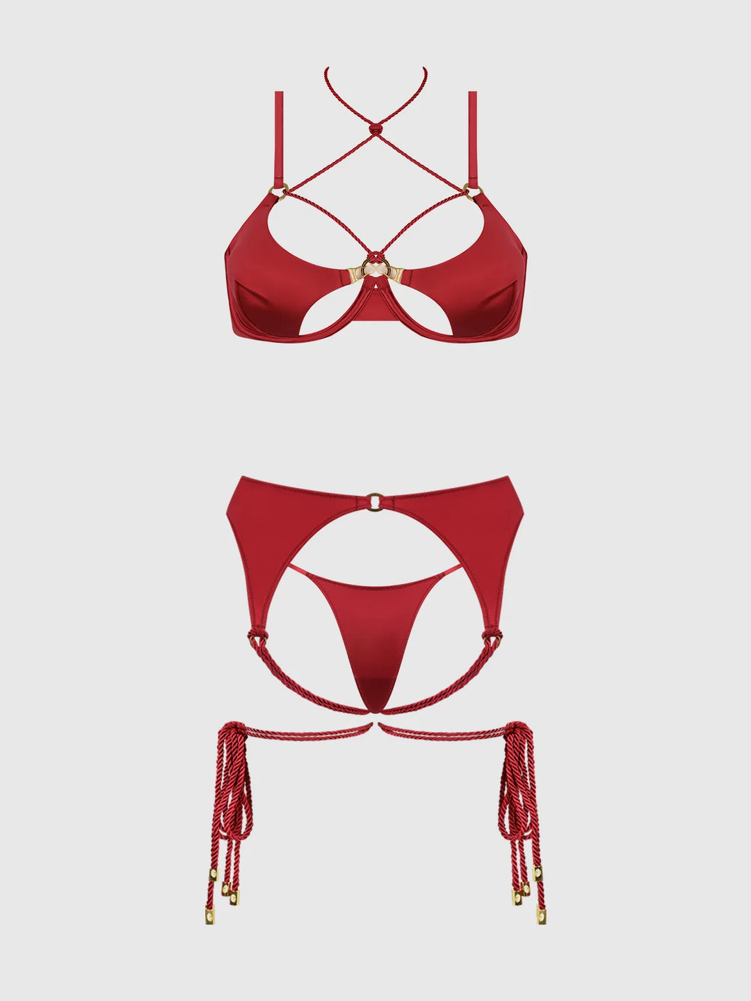 Red Silk Rope Lingerie