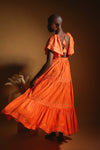 Tilly Ruffle Maxi Dress - Orange