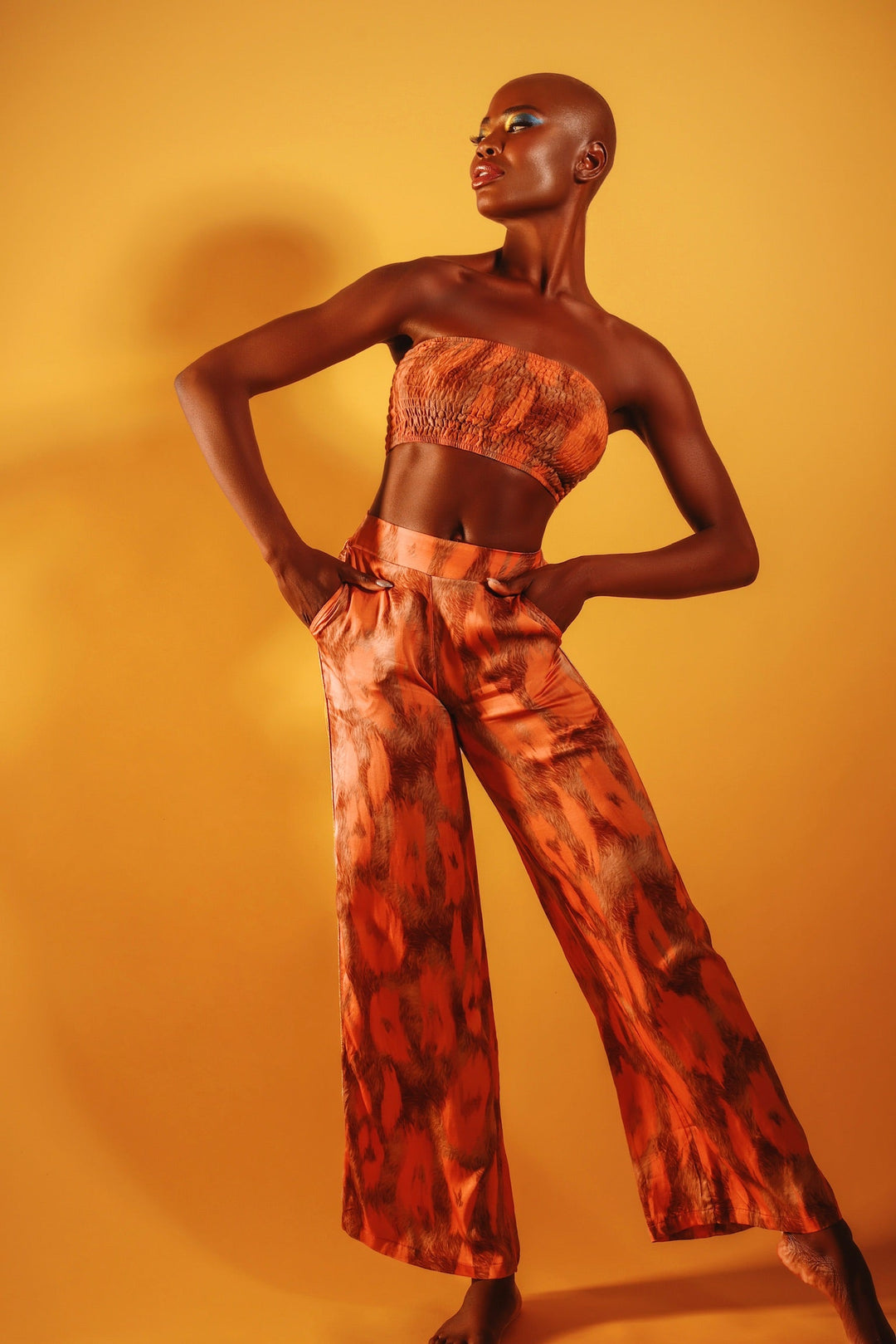Orange Stampa Tube Top