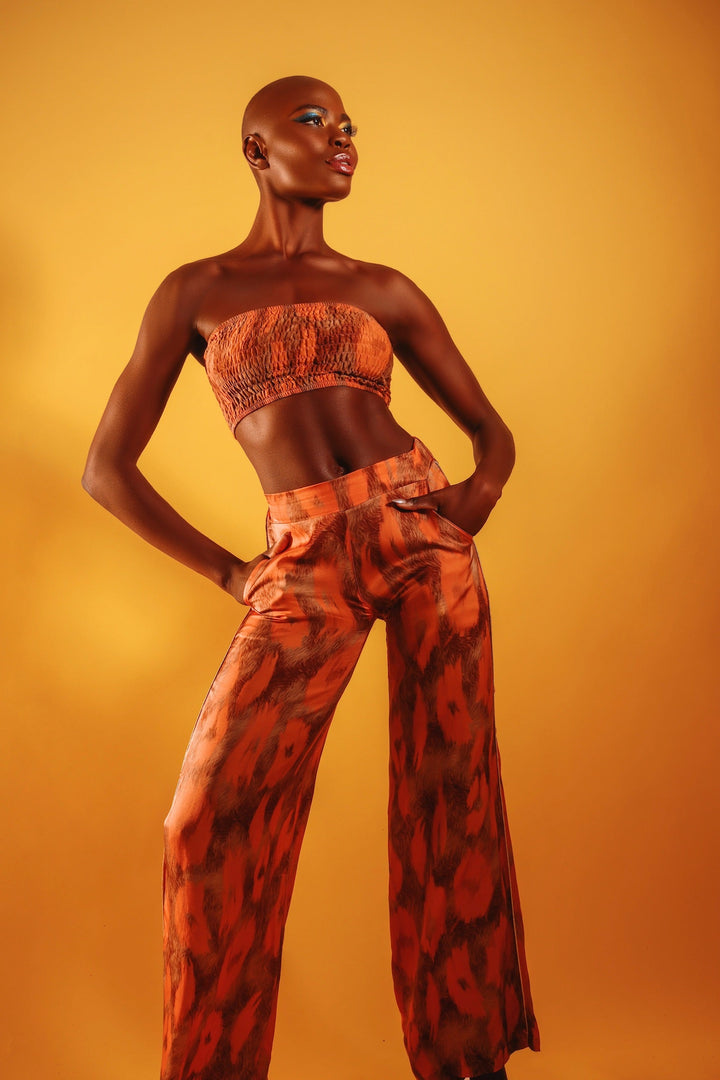 Orange Stampa Tube Top