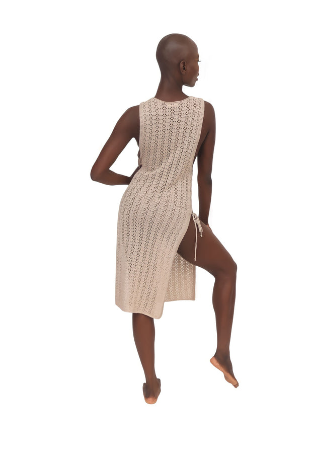 Resort Knit Coverup Dress - Beige