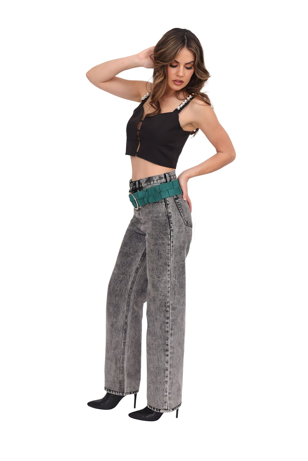 Circle Buckle Belt - Green