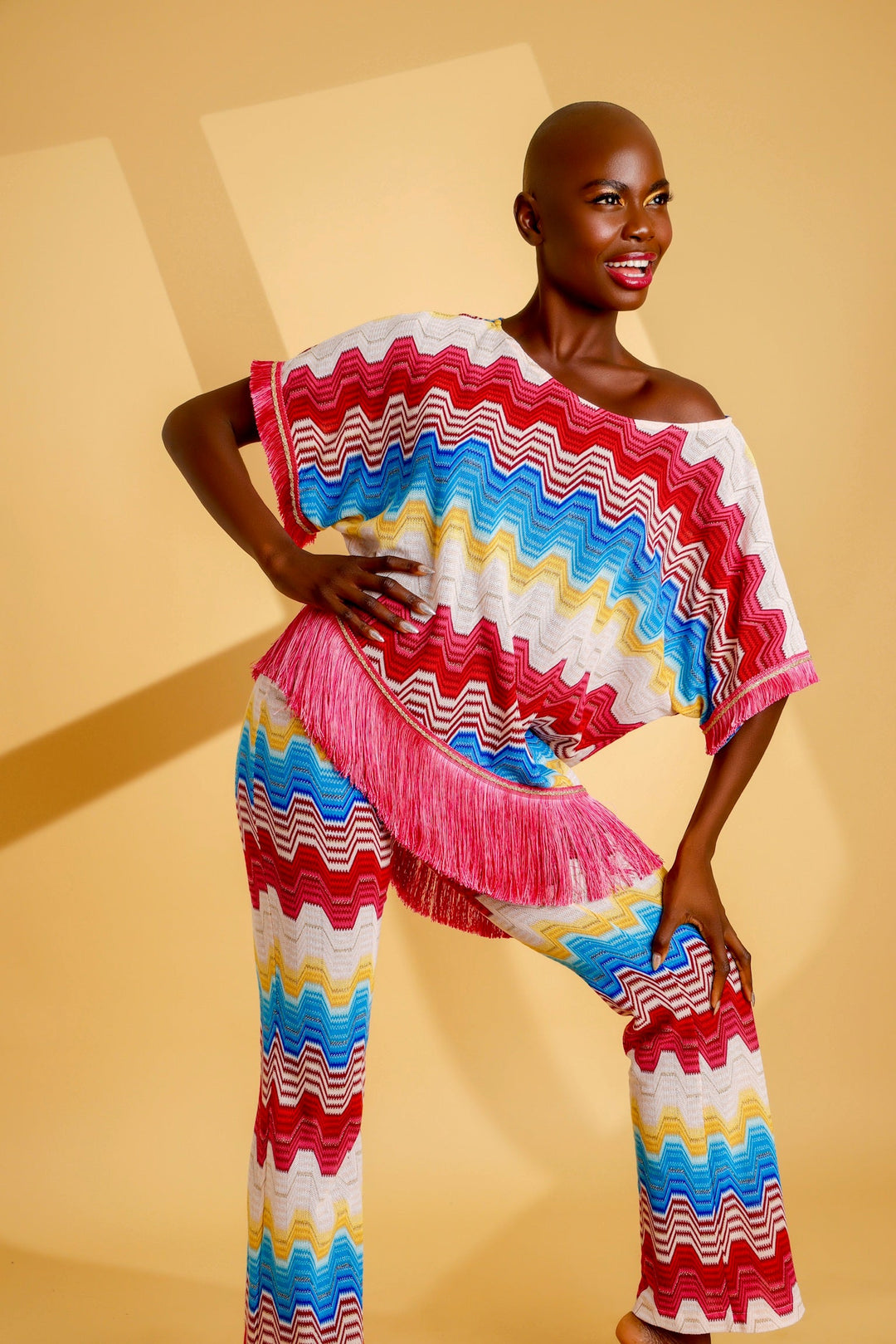 Wavy Crochet Top with Fringe