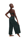 Satin Palazzo Pants - Dark Green