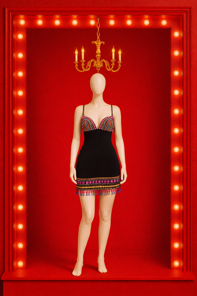 Multi-Color Crystal Mini Dress