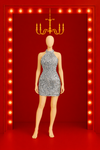 Sequin Halter Mini Dress - Silver
