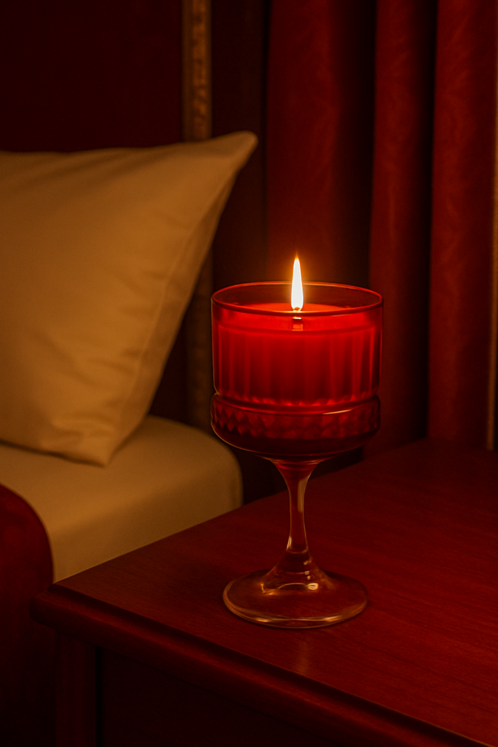 Red Pedestal Candle - Jasmine Scent
