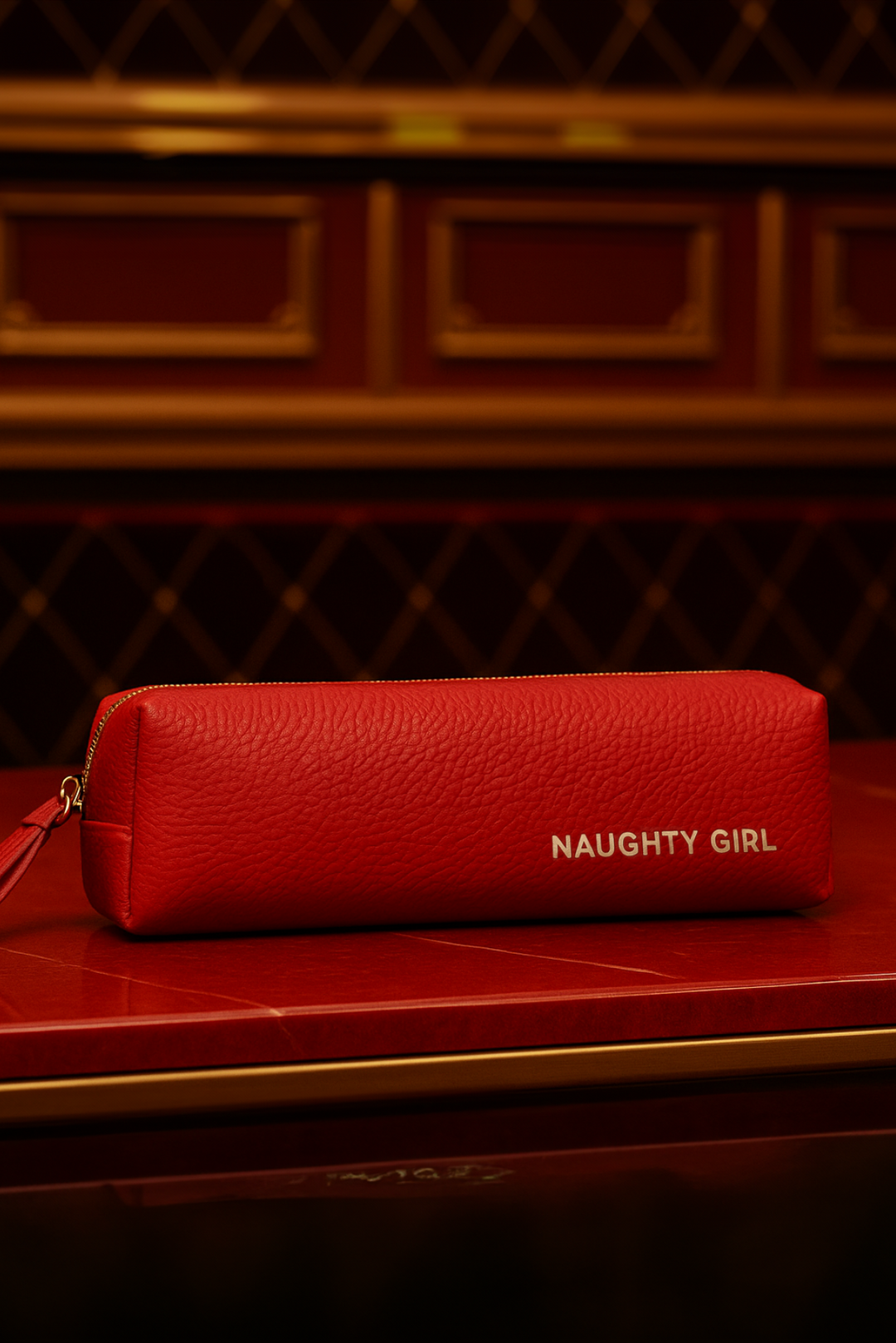 Red Leather Pencil Case