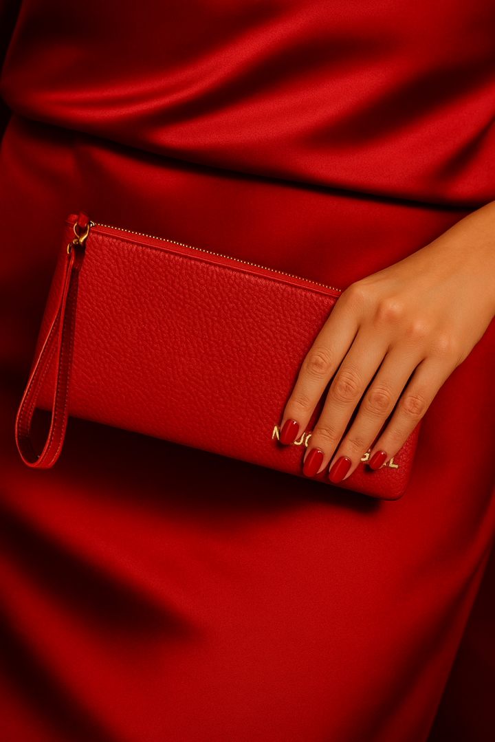 Red Leather Clutch