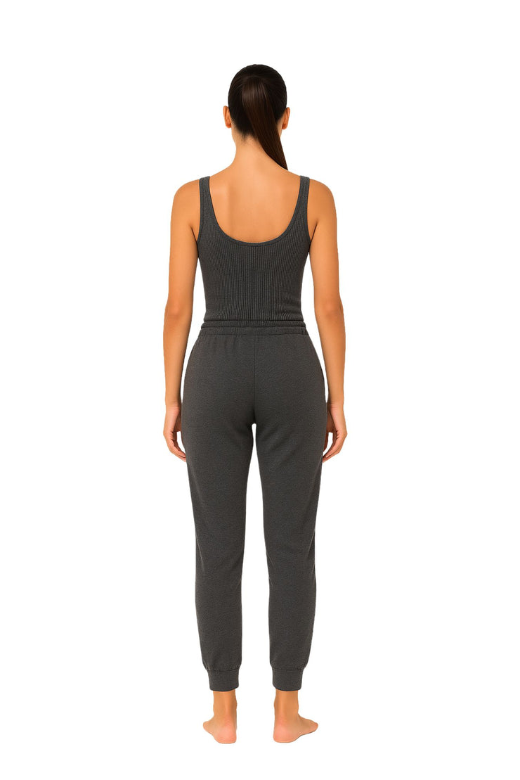 Ribbed Comfort Tank - Charcoal