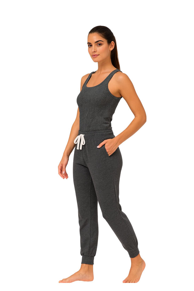 Ribbed Comfort Tank - Charcoal