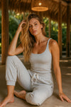 Ribbed Lounge Tank Top - Oatmeal