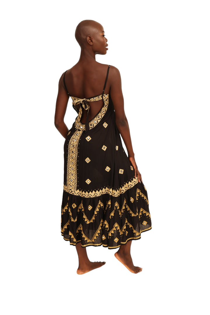 Dona Gold and Black Dress
