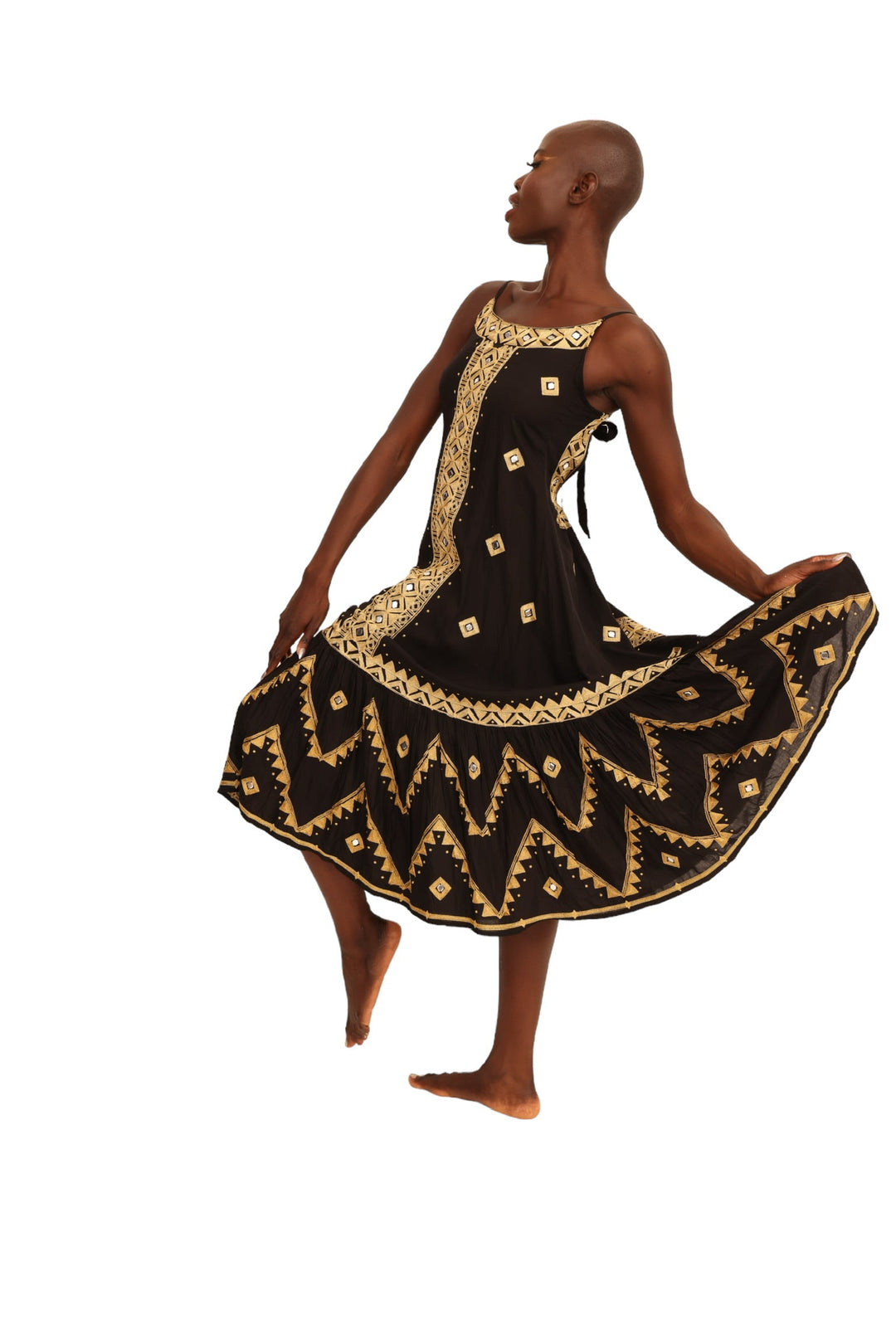 Dona Gold and Black Dress