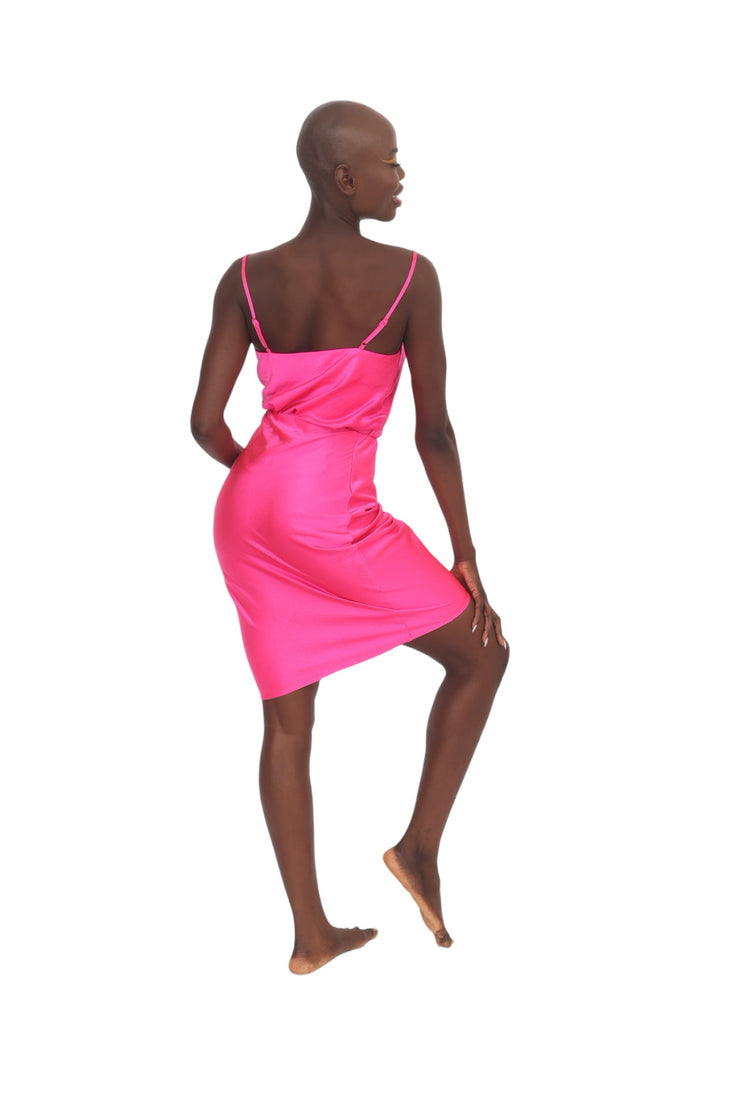 Satin Skirt - Hot Pink