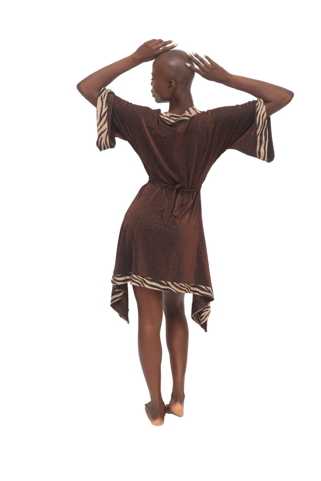 Bronze Zebra Kimono Dress
