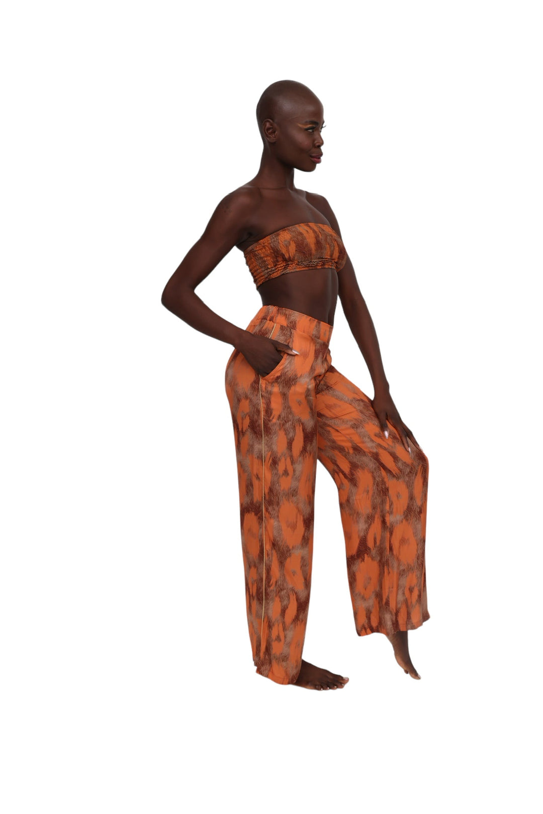 Orange Stampa Tube Top