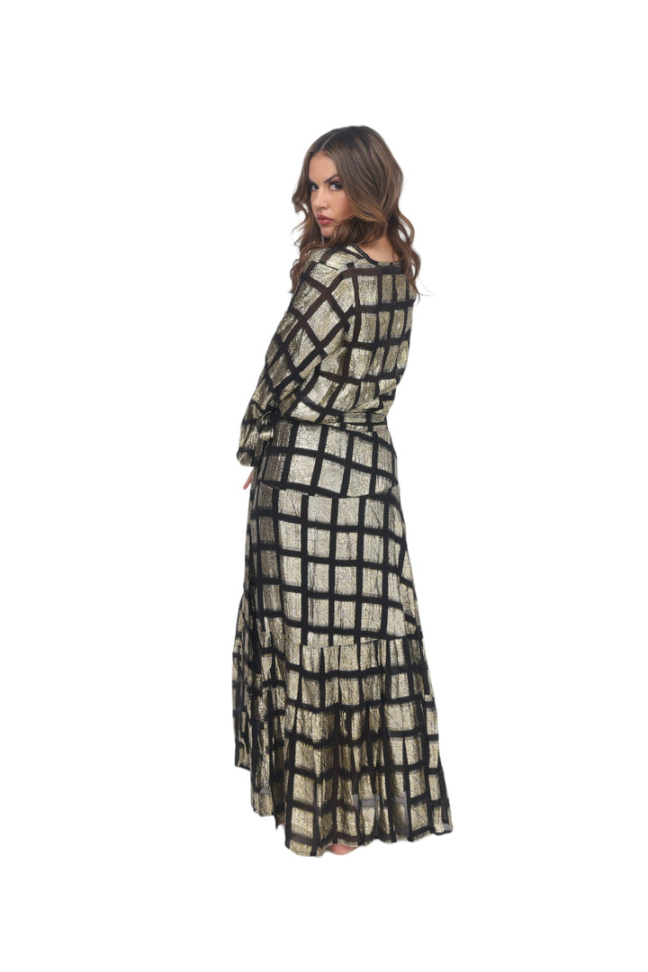 Venezia Wrap Skirt - Black and Gold