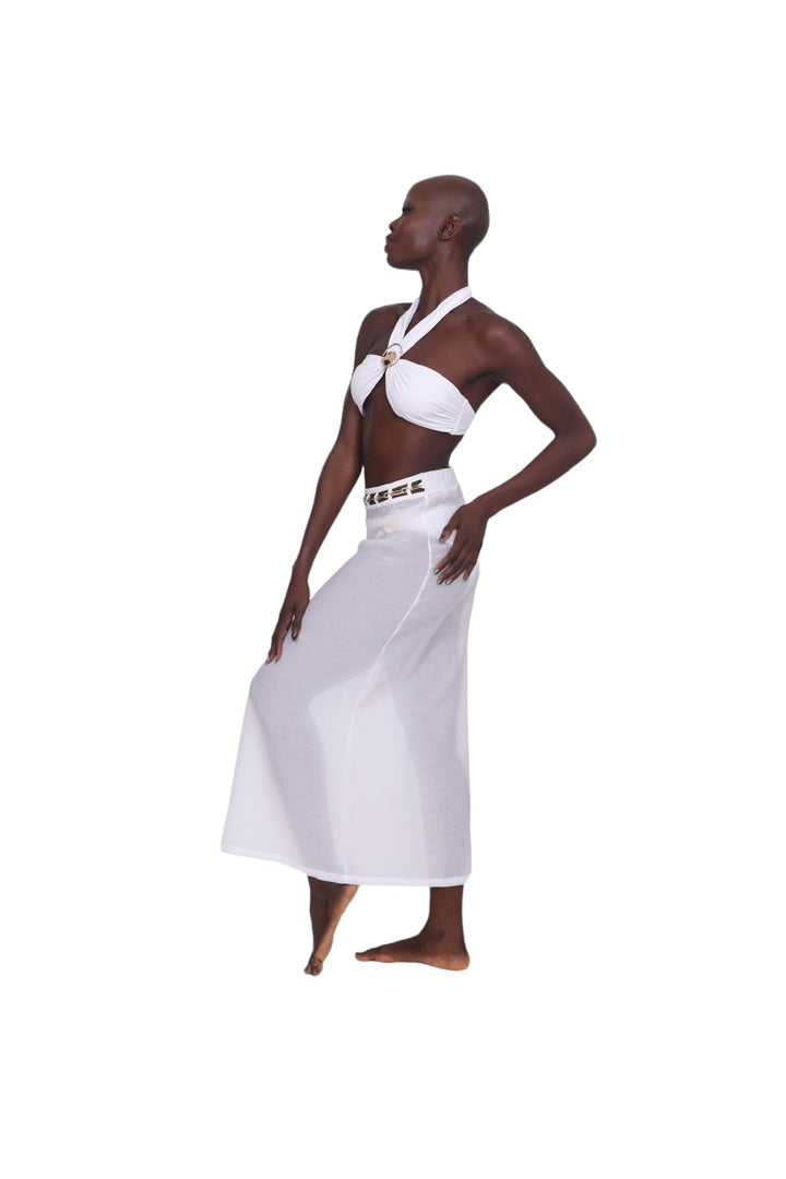 Maritza Beach Skirt - White